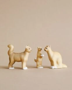 Handmade Wooden Cat Family