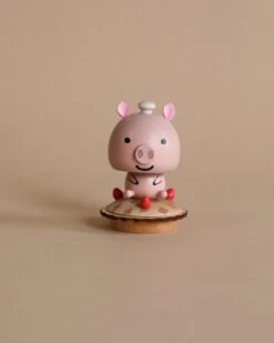 Wooden Pig Bobblehead