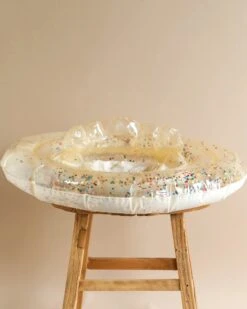 Konges Sløjd Inflatable Baby Swim Ring - Transparent Confetti Hearts