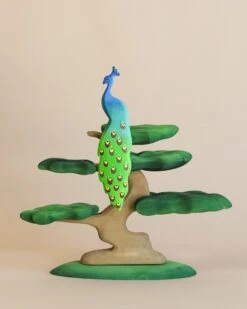 Handmade Wooden Peacock On A Tree