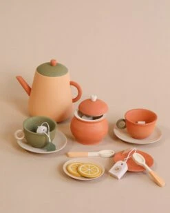 Handmade Wooden Tea Set - Herbal