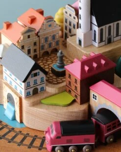 Wooden Train Music Box - European Town -Odin Parker 2J2A8688