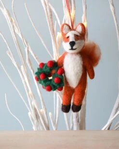 Handmade Felt Fox Christmas Tree Ornament -Odin Parker 2J2A9182