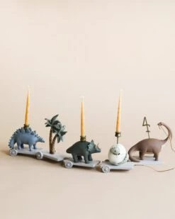 Konges Sløjd Dinosaur Birthday Train With Beeswax Candles