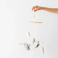 Cloth Clouds And Birds Mobile