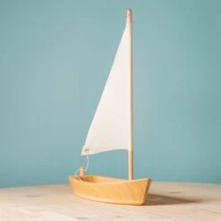 Handmade Wooden Sailboat -Odin Parker barca cu panza bej sailing boat beige 9783 4 16560652436252