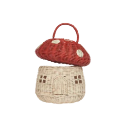 Olli Ella | Red Mushroom Basket -Odin Parker rattan mushroom basket red 3 800x png