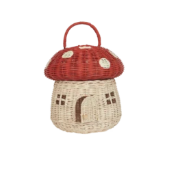 Olli Ella | Red Mushroom Basket -Odin Parker rattan mushroom basket red 7 800x png