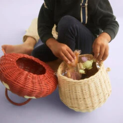 Olli Ella | Red Mushroom Basket -Odin Parker rattan mushroom basket red 3 800x jpg