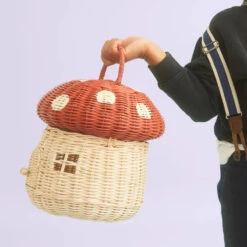 Olli Ella | Red Mushroom Basket -Odin Parker rattan mushroom basket red 800x jpg